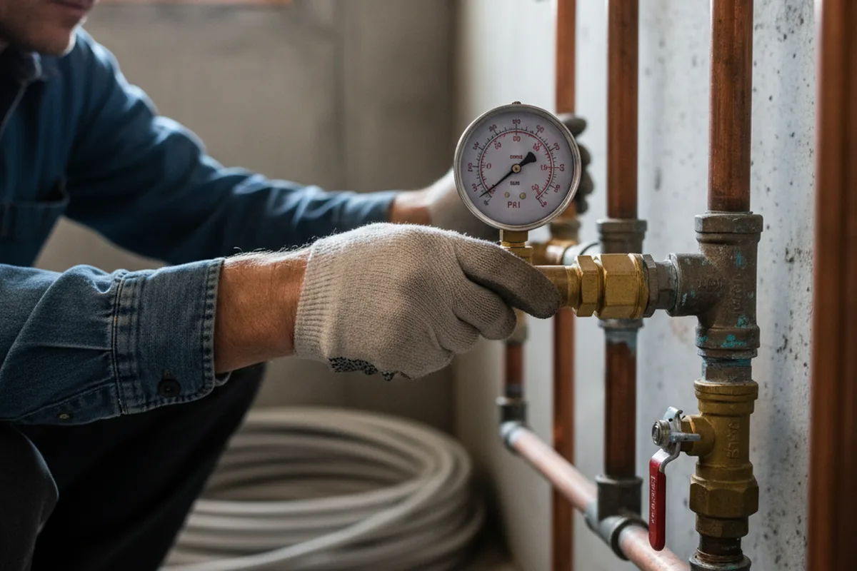 Pressure testing a repaired line during Water Line Repair in Owenton